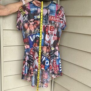 Hip hop Vibrant Graphic Print Tunic, size 1X